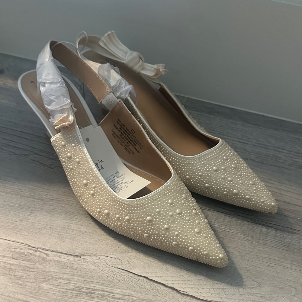 A New Day Slingback Cream Heels
